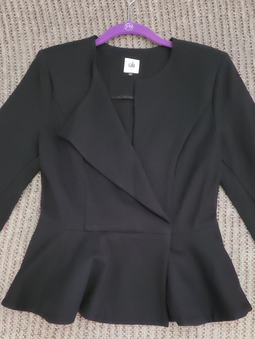 CAbi Black Long-Sleeve Peplum Dress Jacket